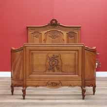 Load image into Gallery viewer, Antique French Walnut Bed Frame, includes Head Board Curved Foot Side Rails B10300
