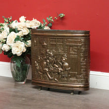 Load image into Gallery viewer, x SOLD Antique French Umbrella Holder, Copper Tavern Scene Walking Stick Cane Holder. B10133
