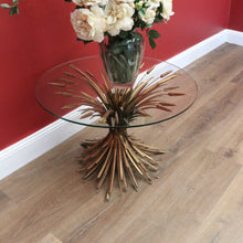 Load image into Gallery viewer, x SOLD Vintage Coco Chanel, Sheath of Wheat Glass Top Table, Coffee Table, Lamp Table B10578
