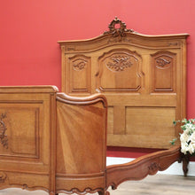 Load image into Gallery viewer, x SOLD Antique French Walnut Bed Frame, includes Head Board Curved Foot Side Rails B10300

