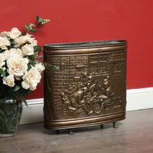 Load image into Gallery viewer, x SOLD Antique French Umbrella Holder, Copper Tavern Scene Walking Stick Cane Holder. B10133
