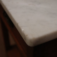 Load image into Gallery viewer, x SOLD Antique French Bedside Table, Lamp or Side Table, Marble Top and Brass Handles B10915
