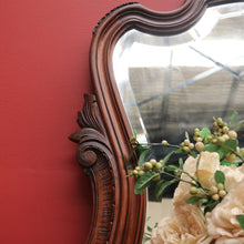Load image into Gallery viewer, x SOLD Antique French Carved Walnut Louis XV style Bevelled Vanity Mantle Mirror B10718
