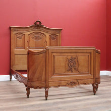 Load image into Gallery viewer, x SOLD Antique French Walnut Bed Frame, includes Head Board Curved Foot Side Rails B10300
