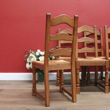 Load image into Gallery viewer, x SOLD Antique French Dining Chairs x 6, Set of Six Antique French Oak and Rush Chairs B10958
