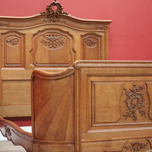 Load image into Gallery viewer, x SOLD Antique French Walnut Bed Frame, includes Head Board Curved Foot Side Rails B10300
