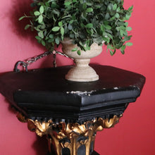 Load image into Gallery viewer, x SOLD Antique French Church Wall Sconce, Black and Gilt Wall Bracket, Statue Holder #1 B10462

