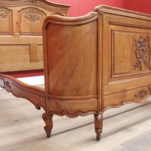 Load image into Gallery viewer, x SOLD Antique French Walnut Bed Frame, includes Head Board Curved Foot Side Rails B10300
