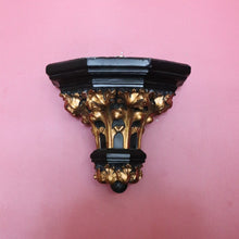 Load image into Gallery viewer, x SOLD Antique French Church Wall Sconce, Black and Gilt Wall Bracket, Statue Holder #1 B10462
