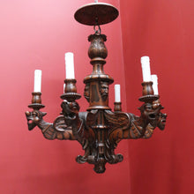 Load image into Gallery viewer, Antique French Walnut Six Branch Chandelier, Light Ceiling Light, Pendant Light B10751
