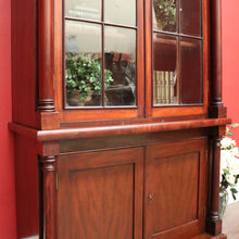 Load image into Gallery viewer, x SOLD Antique English Mahogany Bookcase, 2 Section Bookcase with Cabinet Below. B10383
