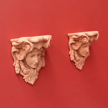 Load image into Gallery viewer, x SOLD Pair of Art Nouveau French Wall Consoles or Cornice Pieces, Female Wall Sconces. B9996
