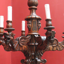 Load image into Gallery viewer, X SOLD Antique French Walnut Six Branch Chandelier, Light Ceiling Light, Pendant Light B10751
