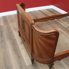 Load image into Gallery viewer, x SOLD Antique French Walnut Bed Frame, includes Head Board Curved Foot Side Rails B10300
