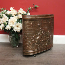 Load image into Gallery viewer, x SOLD Antique French Umbrella Holder, Copper Tavern Scene Walking Stick Cane Holder. B10133
