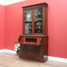 Load image into Gallery viewer, x SOLD Antique English Walnut Secretaire Bookcase, Antique Bookcase Bureau Desk B10999
