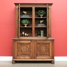 Load image into Gallery viewer, x SOLD Antique French China Cabinet, French Oak and Glass Display Cabinet Bookcase B10295
