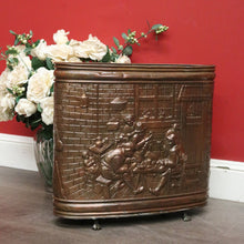 Load image into Gallery viewer, x SOLD Antique French Umbrella Holder, Copper Tavern Scene Walking Stick Cane Holder. B10133

