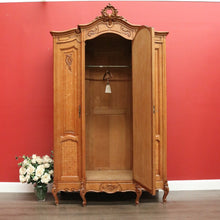 Load image into Gallery viewer, x SOLD Antique French Armoire 3 Door Wardrobe, Bevelled Mirror Door Linen 3 Keys B10301
