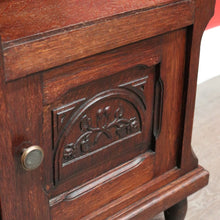 Load image into Gallery viewer, x SOLD Pair of French Bedside Tables, Antique French Oak and Marble Lamp Table Bedsides B10150
