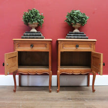 Load image into Gallery viewer, x SOLD Pair of French Bedside Cabinet in Cherrywood, One Drawers  Door Lamp Side Tables B10981
