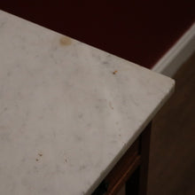 Load image into Gallery viewer, x SOLD Antique French Bedside Table, Lamp or Side Table, Marble Top and Brass Handles B10915
