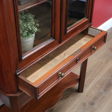 Load image into Gallery viewer, x SOLD Antique Walnut 2 Door China Cabinet, Hall Cupboard, Bookcase with Drawer to Base B10970
