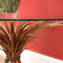 Load image into Gallery viewer, x SOLD Vintage Coco Chanel, Sheath of Wheat Glass Top Table, Coffee Table, Lamp Table B10578
