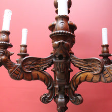Load image into Gallery viewer, X SOLD Antique French Walnut Six Branch Chandelier, Light Ceiling Light, Pendant Light B10751
