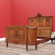Load image into Gallery viewer, x SOLD Antique French Walnut Bed Frame, includes Head Board Curved Foot Side Rails B10300
