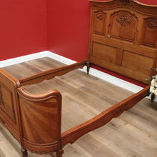 Load image into Gallery viewer, x SOLD Antique French Walnut Bed Frame, includes Head Board Curved Foot Side Rails B10300
