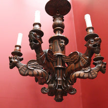 Load image into Gallery viewer, X SOLD Antique French Walnut Six Branch Chandelier, Light Ceiling Light, Pendant Light B10751
