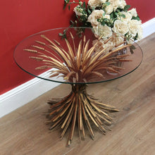 Load image into Gallery viewer, x SOLD Vintage Coco Chanel, Sheath of Wheat Glass Top Table, Coffee Table, Lamp Table B10578
