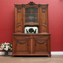 Load image into Gallery viewer, Antique Walnut Bookcase, French China Cabinet 2 Height Sideboard Buffet Cabinet B10456
