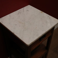 Load image into Gallery viewer, x SOLD Antique French Bedside Table, Lamp or Side Table, Marble Top and Brass Handles B10915
