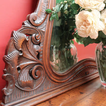 Load image into Gallery viewer, x SOLD Antique French Carved Walnut Louis XV style Bevelled Vanity Mantle Mirror B10718
