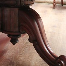Load image into Gallery viewer, Antique English Rosewood Dining Table, Single Pedestal Kitchen Table Entry Foyer B11110
