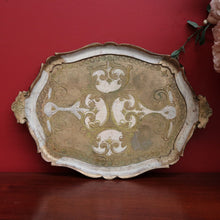 Load image into Gallery viewer, Vintage Florentine Italian Serving Tray in Cream and Gold Tones
