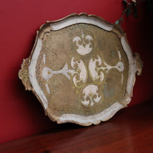 Load image into Gallery viewer, x SOLD Vintage Florentine Italian Serving Tray in Cream and Gold Tones. B9976
