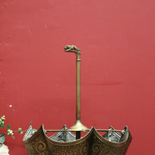 Load image into Gallery viewer, x SOLD Antique French Pressed Brass Umbrella-Shaped Umbrella Holder, Dog Head Handle. B11274
