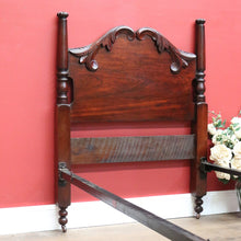 Load image into Gallery viewer, x SOLD Antique Australian Cedar Single Carved Bed, Head, Foot and rails B10733
