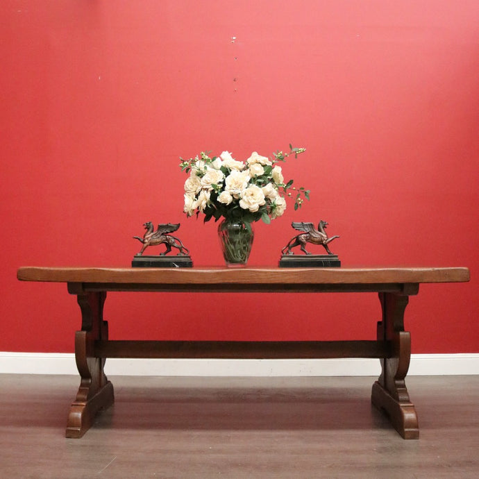 Antique French Oak Dining Table. Oak Twin Pedestal Table Kitchen Dining Table