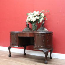 Load image into Gallery viewer, x SOLD Antique English Mahogany Desk, Kidney Shaped Ladies Desk Office Desk with Drawer B10787
