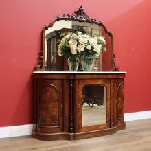 Load image into Gallery viewer, x SOLD Antique English Credenza, or Marble Top , Mirror Back Sideboard or Hall Cabinet
