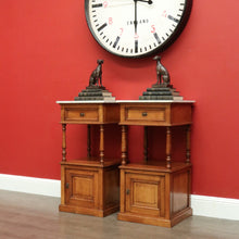 Load image into Gallery viewer, x SOLD Pair of Bedside Tables, Antique French Oak Bedside Cabinets, Hall Lamp Tables B10256
