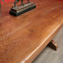 Load image into Gallery viewer, x SOLD Antique French Oak Dining Table. Oak Twin Pedestal Table Kitchen Dining Table. B10241

