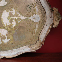 Load image into Gallery viewer, x SOLD Vintage Florentine Italian Serving Tray in Cream and Gold Tones. B9976
