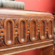 Load image into Gallery viewer, x SOLD French Pair of Oak Double Pedestal Carved Apron Hall Lamp Side or Bedside Tables B10694
