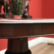 Load image into Gallery viewer, Antique English Rosewood Dining Table, Single Pedestal Kitchen Table Entry Foyer B11110
