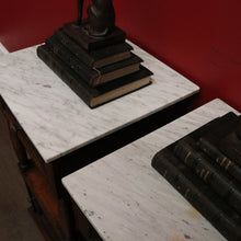 Load image into Gallery viewer, x SOLD Pair of French Bedside Tables, Antique French Oak and Marble Lamp Table Bedsides B10150
